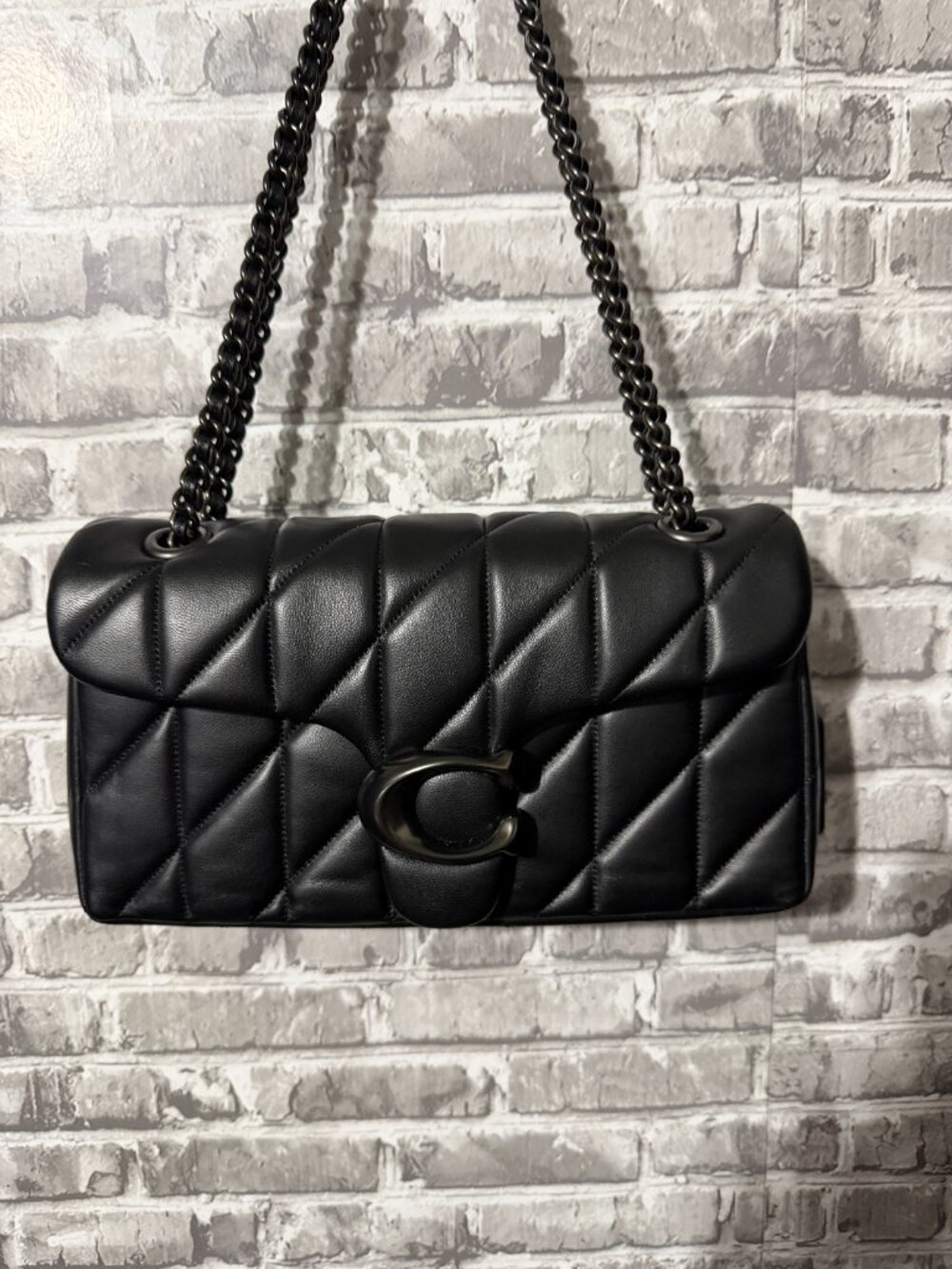 NWT Coach Quilted Leather Tabby Shoulder Bag 26 In Black